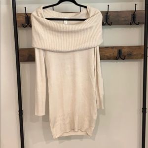 H&M cream color sweater dress